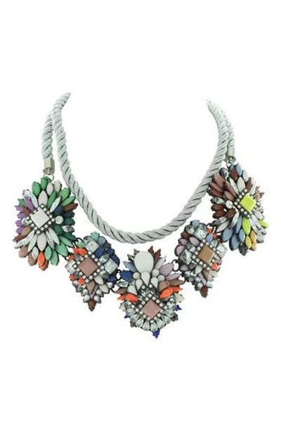 Olivia Welles Jania Statement Collar Necklace In Silver/multi