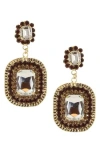 Olivia Welles Jaye Crystal Drop Earrings In Gold/brown