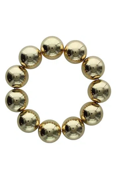 Olivia Welles Jenny Beaded Faux Pearl Bracelet In Gold