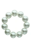 Olivia Welles Jenny Beaded Faux Pearl Bracelet In White