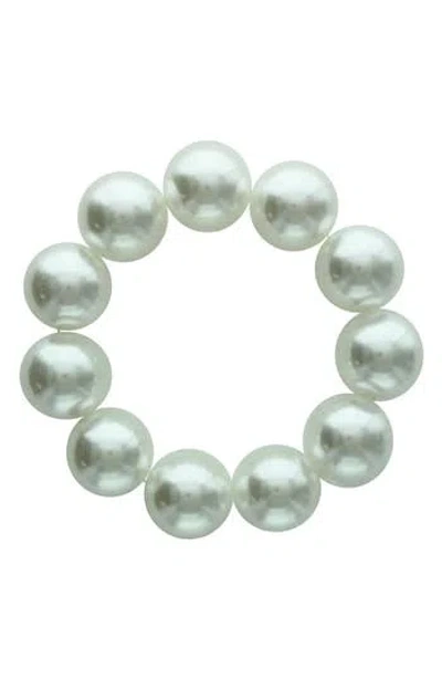 Olivia Welles Jenny Beaded Faux Pearl Bracelet In White