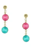 Olivia Welles Jesse Druzy Drop Earrings In Gold/multi