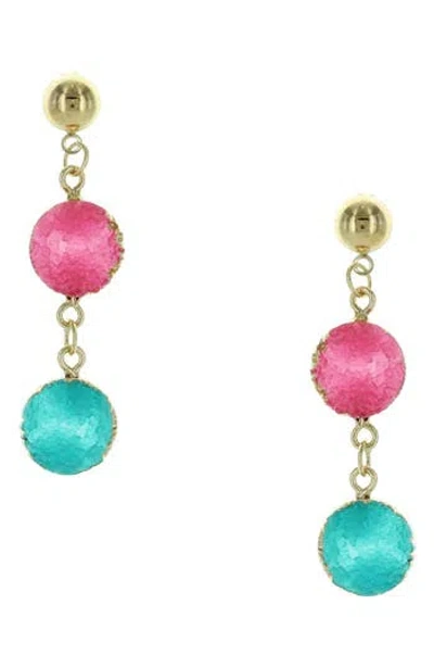 Olivia Welles Jesse Druzy Drop Earrings In Multi