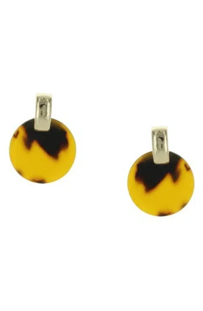 Olivia Welles Jillian Disc Drop Earrings In Gold-tortoise