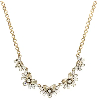 Olivia Welles Johanna Flower Necklace In Gold