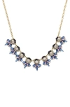 Olivia Welles Juliet Cluster Frontal Necklace In Gold