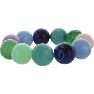 Olivia Welles June Beaded Bracelet In Blue