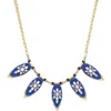 Olivia Welles Kady Crystal Petal Frontal Necklace In Gold