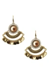 Olivia Welles Kailey Disc Fringe Drop Earrings In Metallic