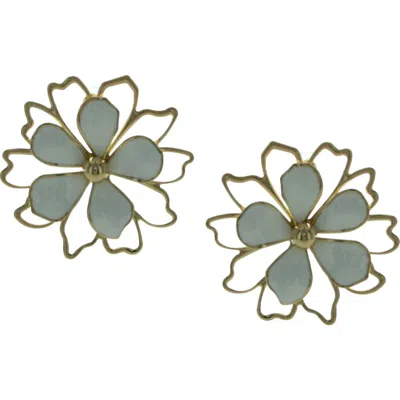 Olivia Welles Kalei Oversize Floral Stud Earrings In Gold