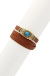 Olivia Welles Kalei Wrap Bracelet In Antique Gold/brown