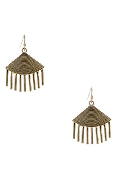 Olivia Welles Kandra Textured Fan Drop Earrings