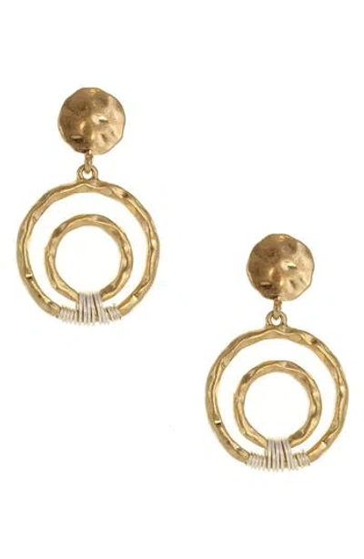 Olivia Welles Kari Circle Drop Earrings In Gold