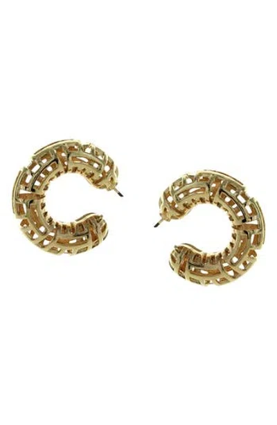 Olivia Welles Katerina Filigree Hoop Earrings In Gold