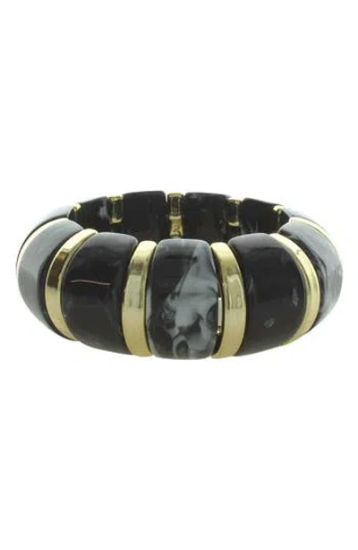 Olivia Welles Kenze Boho Bangle Bracelet In Black