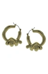 Olivia Welles Knot Hoop Earrings In Green