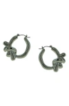 Olivia Welles Knot Hoop Earrings In Green
