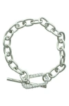 Olivia Welles Krystal Toggle Bracelet In Silver/clear