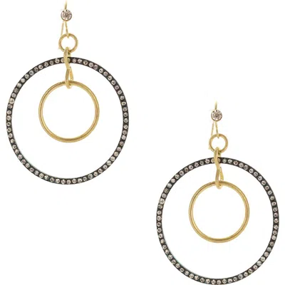 Olivia Welles Ladana Detail Hoop Drop Earrings In Gold