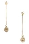 Olivia Welles Laelia Faux Pearl Cluster Drop Earrings
