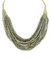 Olivia Welles Layered Bead & Flower Detailed Necklace In Gold-silver