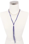 Olivia Welles Layered Chain And Suede Lariat Necklace