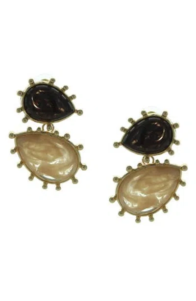 Olivia Welles Laylana Pear Resin Drop Earrings In Gold
