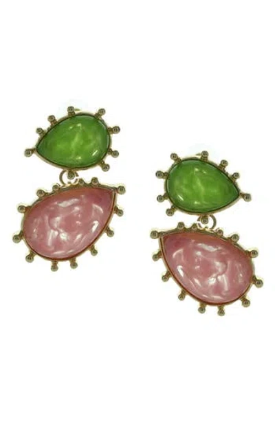 Olivia Welles Laylana Pear Resin Drop Earrings In Multi
