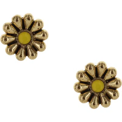 Olivia Welles Leana Flower Stud Earrings In Gold