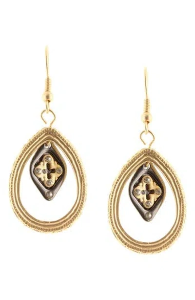 Olivia Welles Leanna Cross Teardrop Earrings In Gold