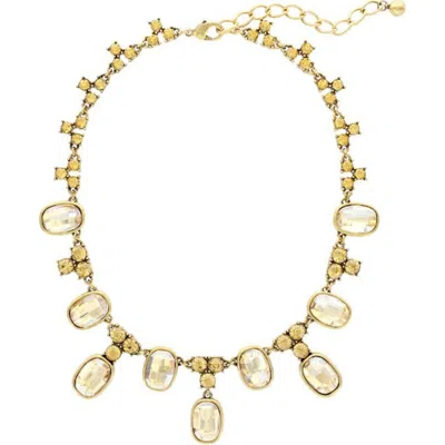 Olivia Welles Leanna Resin & Crystal Drop Necklace In Gold