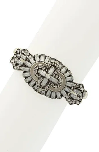 Olivia Welles Lily Mix Crystal Bracelet In Silver/white
