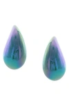 Olivia Welles Linea Puffy Teardrop Stud Earrings