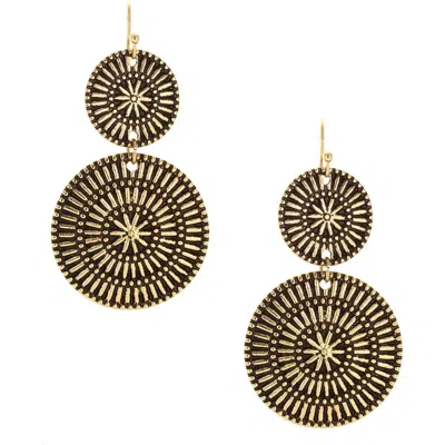 Olivia Welles Liona Medallion Drop Earrings In Metallic