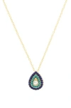 Olivia Welles Lissa Crystal Teardrop Pendant Necklace In Multi