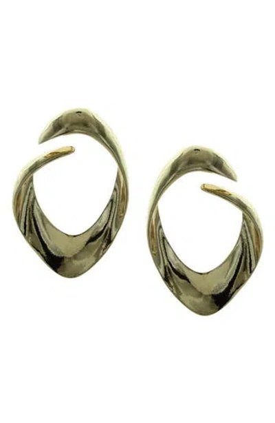 Olivia Welles Lola Open Drop Hoop Earrings In Gold