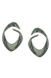 Olivia Welles Lola Open Drop Hoop Earrings In Silver