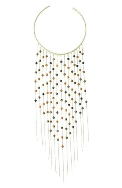 Olivia Welles Long Story Short Necklace In Gold/red
