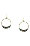 Olivia Welles Lonnie Resin Hoop Drop Earrings In Worn Gold-multi