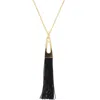 Olivia Welles Lorelle Tassel Pendant Necklace In Gold/black
