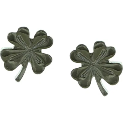 Olivia Welles Lucky Stud Earrings In Silver
