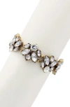 Olivia Welles Lynda Crystal Bracelet In Burnished Gold/clear