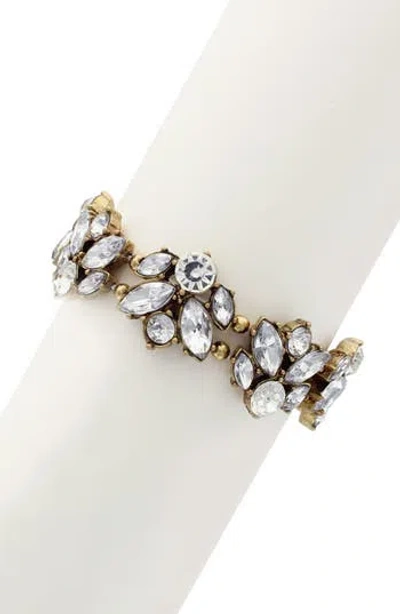 Olivia Welles Lynda Crystal Bracelet In Burnished Gold/clear