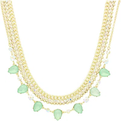 Olivia Welles Madia Stone Necklace In Gold