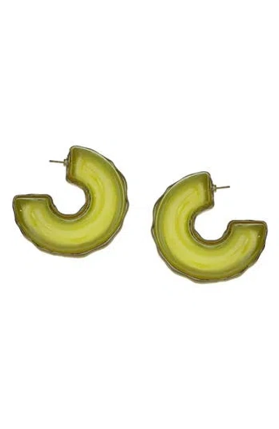 Olivia Welles Madie Open Hoop Earrings In Green