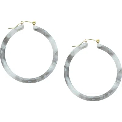 Olivia Welles Marbled Resin Hoop Earrings In Metallic