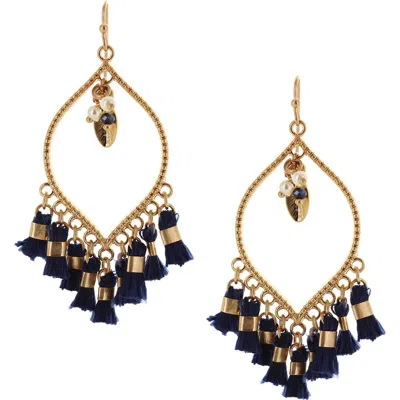 Olivia Welles Mariah Tassel Drop Earrings In Gold