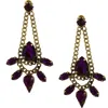 Olivia Welles Marquise Resin Crystal Chain Drop Earrings In Black