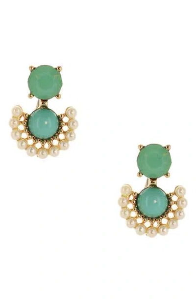 Olivia Welles Meaghan Crystal & Faux Pearl Drop Earrings In Gold
