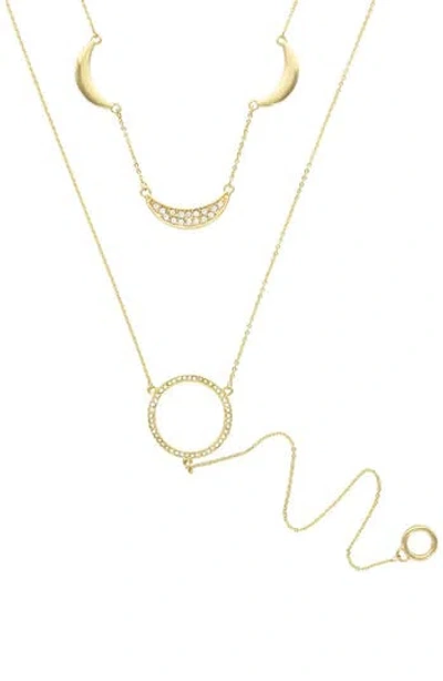 Olivia Welles Meira Crystal Layered Necklace In Gray